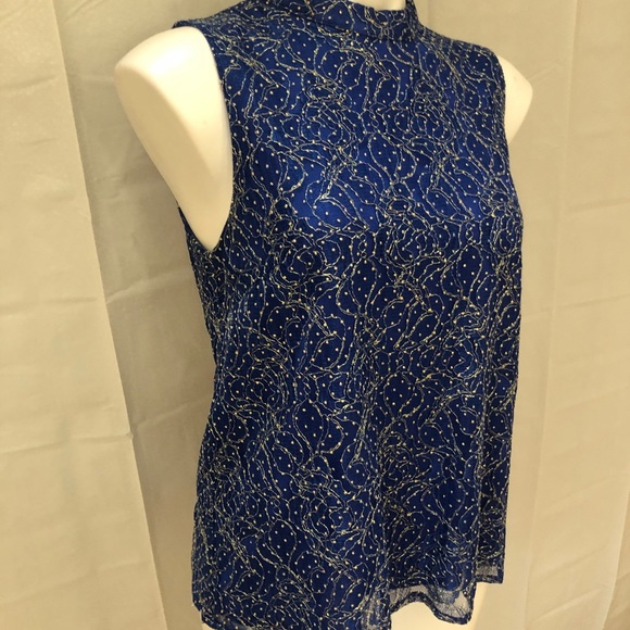 Anthropologie Sunday in Brooklyn S Blue Beaded Top - Picture 5 of 10